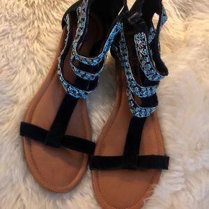 Beautiful turquoise beaded sandals😘❤️😊